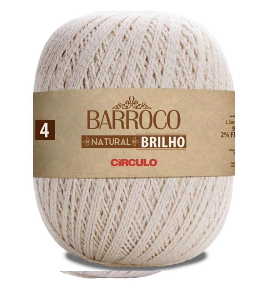 Linha Barroco Natural Brilho Prata fio 4 700 g