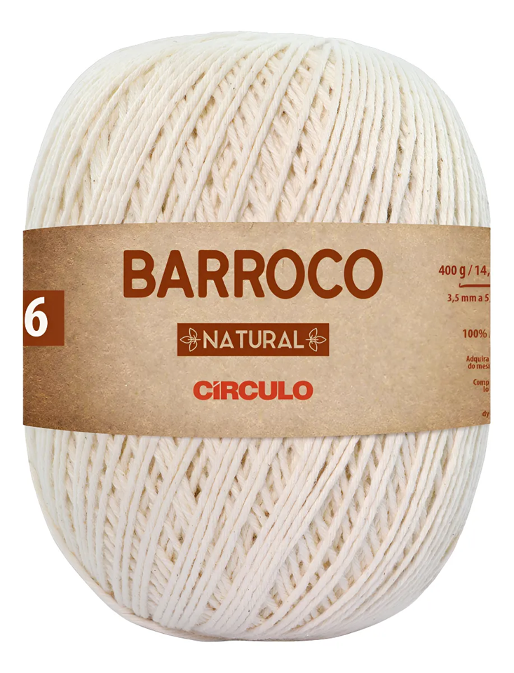 Linha Barroco Natural fio 6 Marca Circulo 400 g