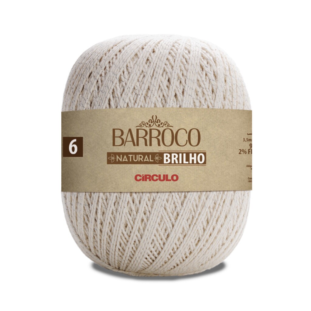 Linha Barroco Natural Brilho Prata fio 6 700 g
