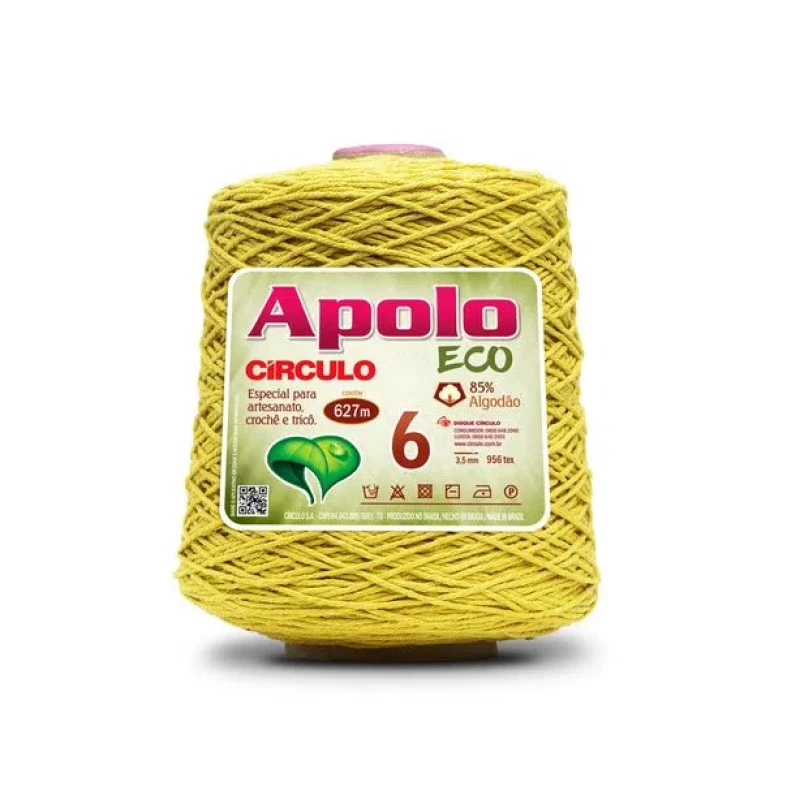 Barbante Apolo Eco fio 6 - Amarelo 1660