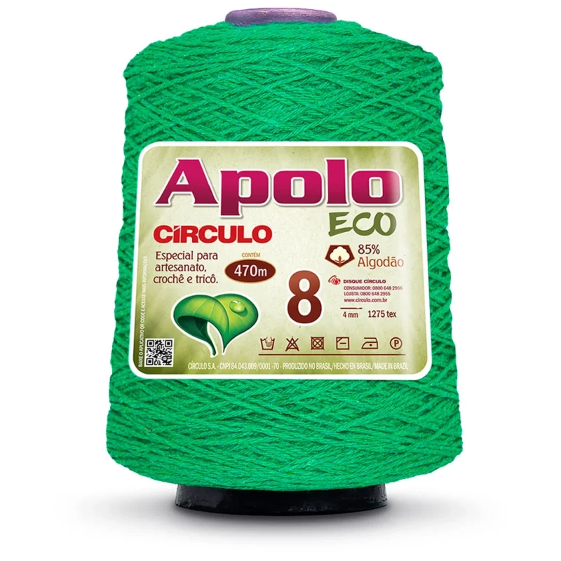 Barbante Apolo Eco fio 8 - Verde Bandeira 5286