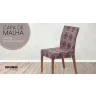 Capa para Cadeira de Malha Estampada Mandala Marrom