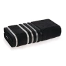 Toalha De Banho Lumina Karsten Cor Preta Listra Cinza Ref 3675123