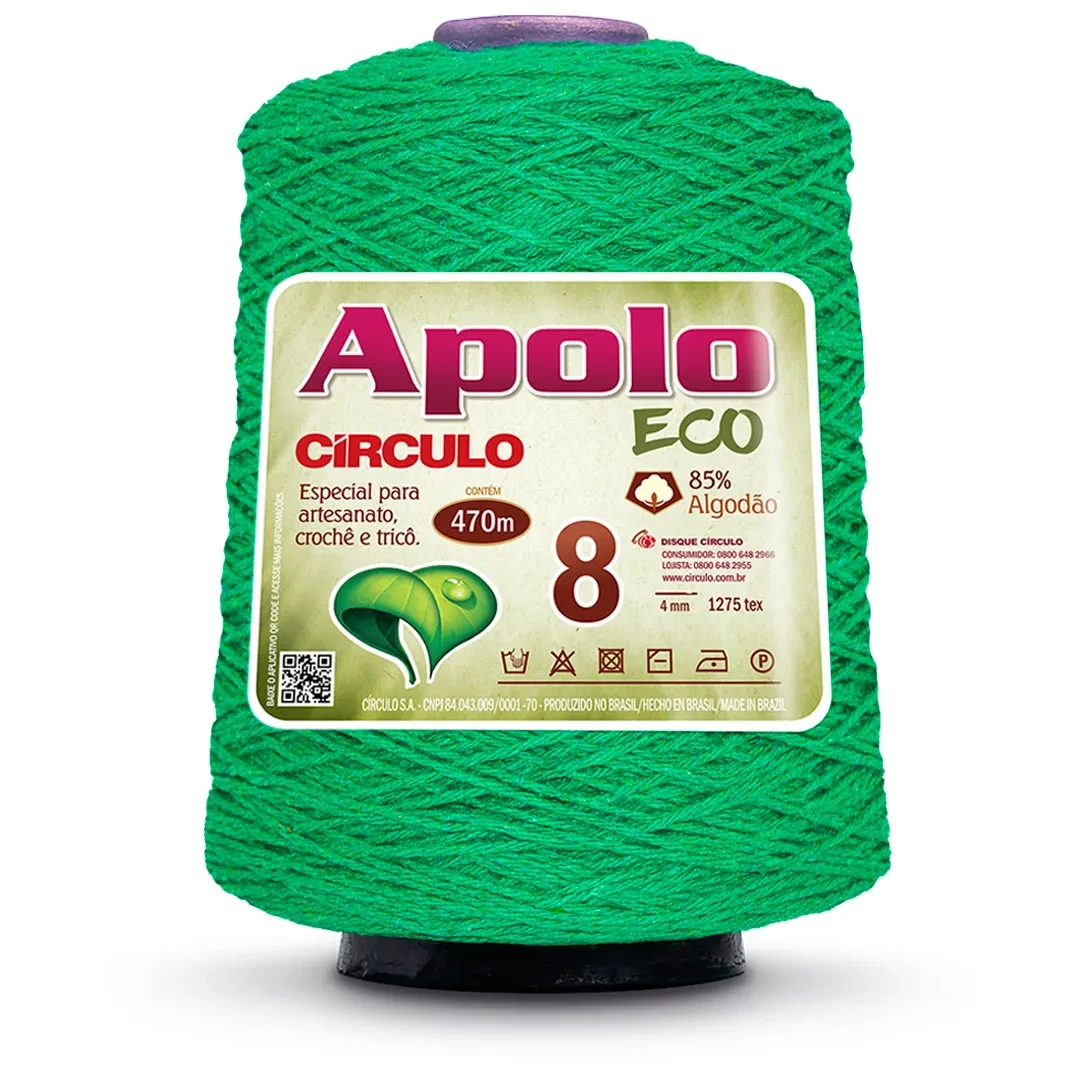 Barbante Apolo Eco fio 8 - Verde Bandeira 5286