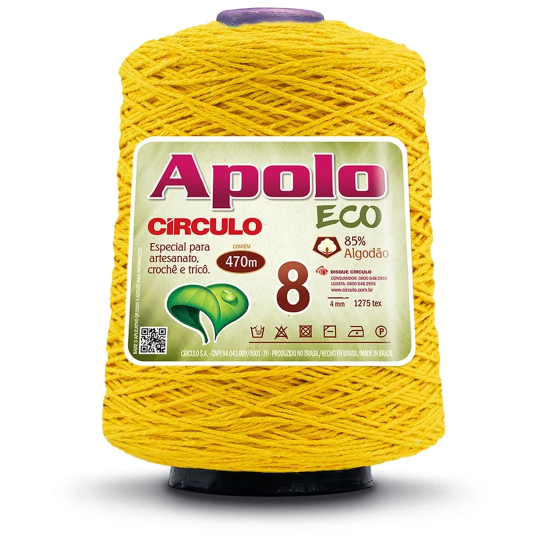 Barbante Apolo Eco fio 8 - Amarelo 1660