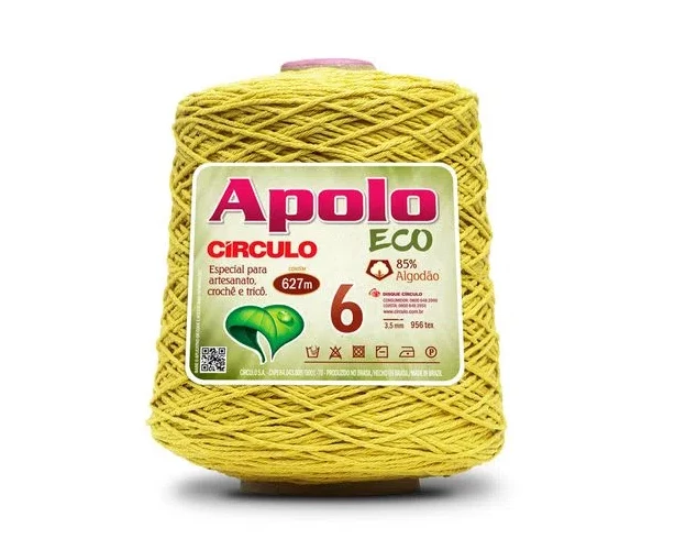 Barbante Apolo Eco fio 6 - Amarelo 1660