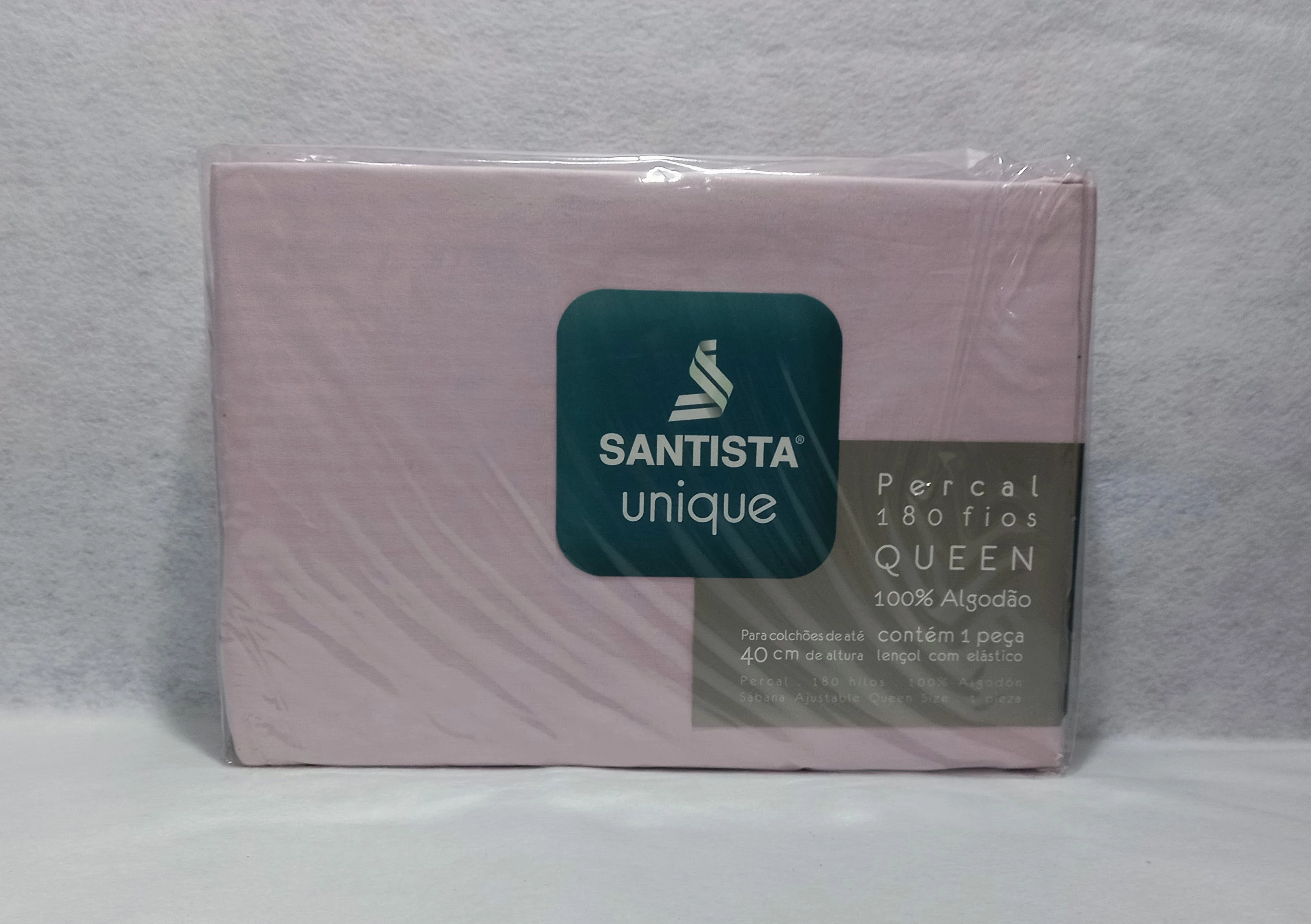 Lençol Queen Santista Unique 180 Fios Rosa