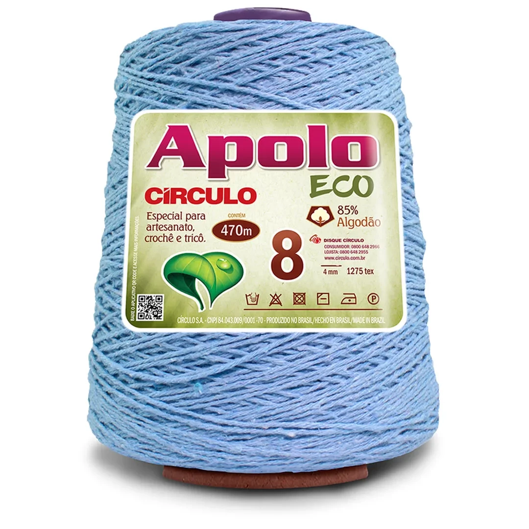Barbante Apolo Eco fio 8 - Azul Bebê 2373