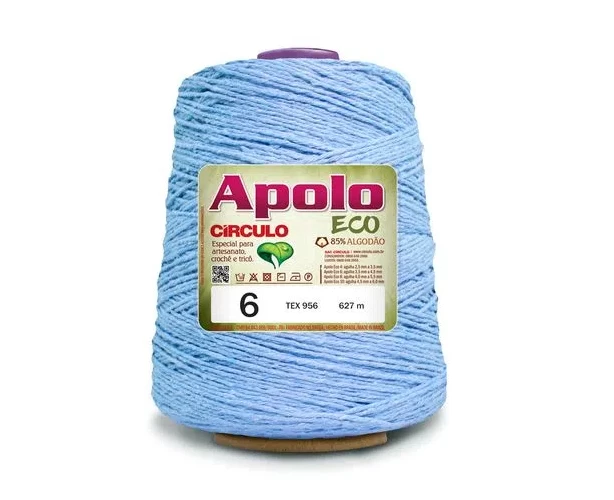 Barbante Apolo Eco fio 6 - Azul Bebê 2373