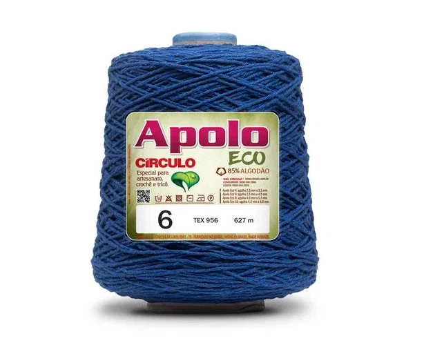 Barbante Apolo Eco fio 6 - Azul Bic 2775