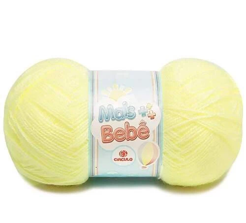 Lã Mais Bebê 100 gramas Marca Circulo - 325 - Amarelo Candy