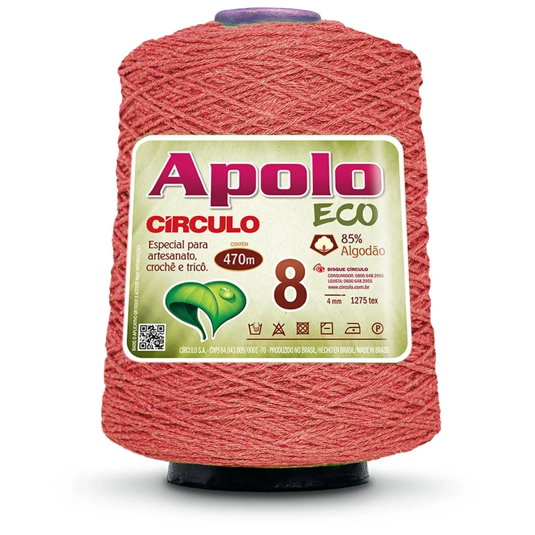 Barbante Apolo Eco fio 8 - Goiaba 3396