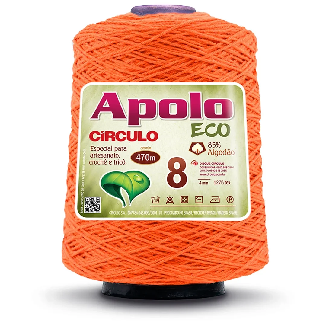 Barbante Apolo Eco fio 8 - Tangerina 4445