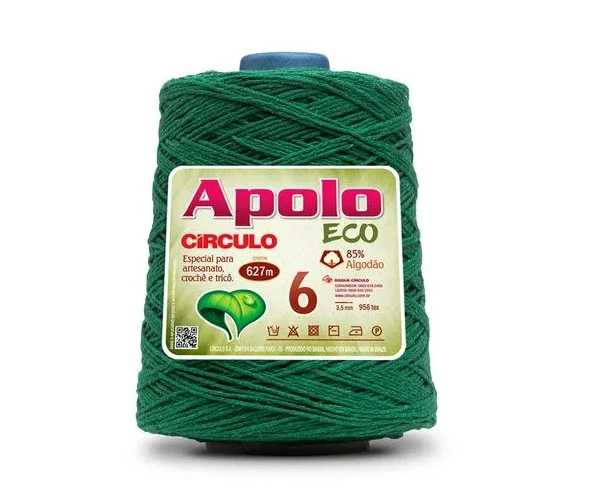 Barbante Apolo Eco fio 6 - Verde Bandeira 5286