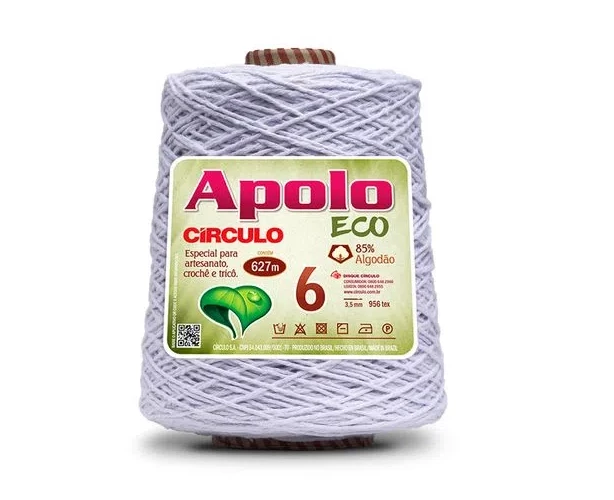 Barbante Apolo Eco fio 6 - Branco 8001