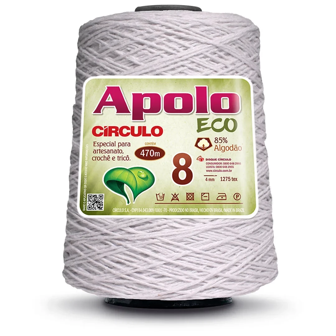 Barbante Apolo Eco fio 8 - Branco 8001