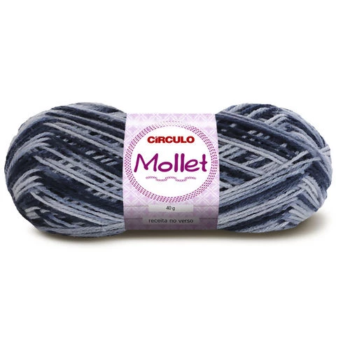 Lã Mollet 40 gramas Marca Circulo - 9199 - Nublado