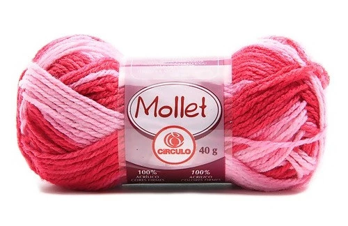 Lã Mollet 40 gramas Marca Circulo - 9202 - Goiaba