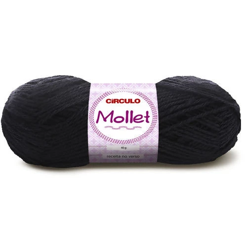 Lã Mollet 40 gramas Marca Circulo - 940 - Preto