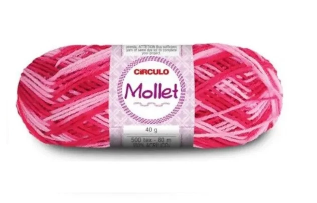 Lã Mollet 40 gramas Marca Circulo - 9427 - Flor