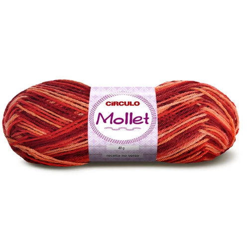 Lã Mollet 40 gramas Marca Circulo - 9649 - Urucum