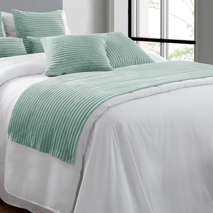 Peseira Verde Flanel Queen 55cm X 2,00m