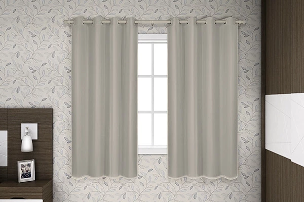 Cortina Voil Com Corta Luz Film 1,70m x 2,00m Bege Adomes