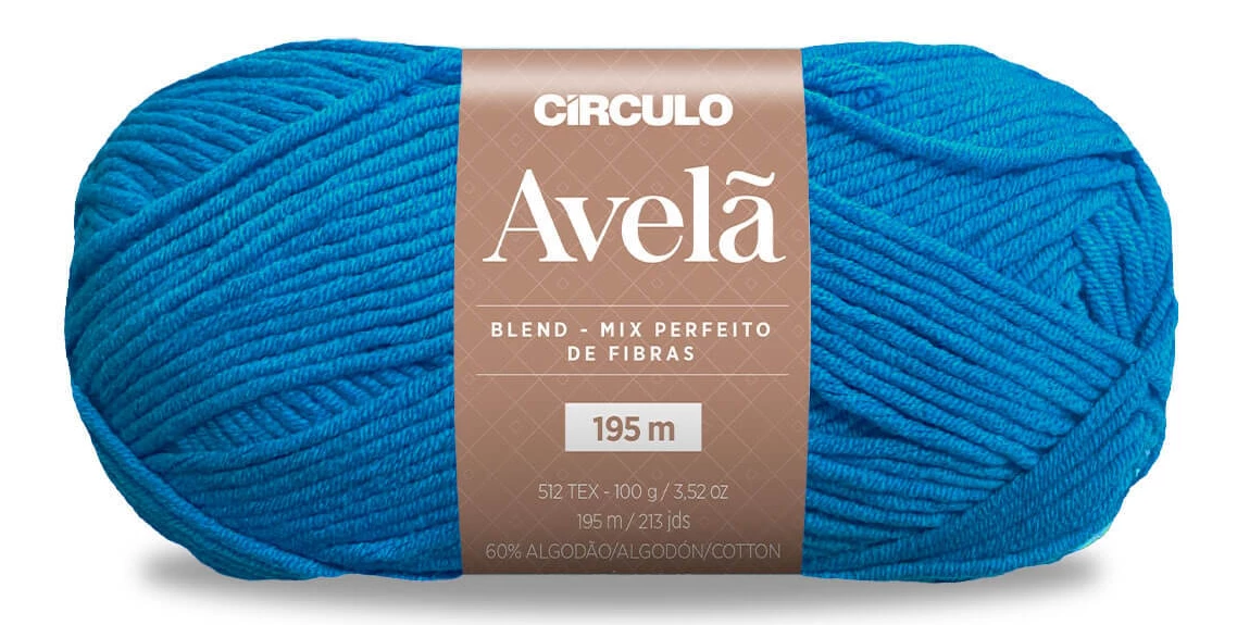 Lã Avelã 100 g Cor 2744 Danúbio Azul