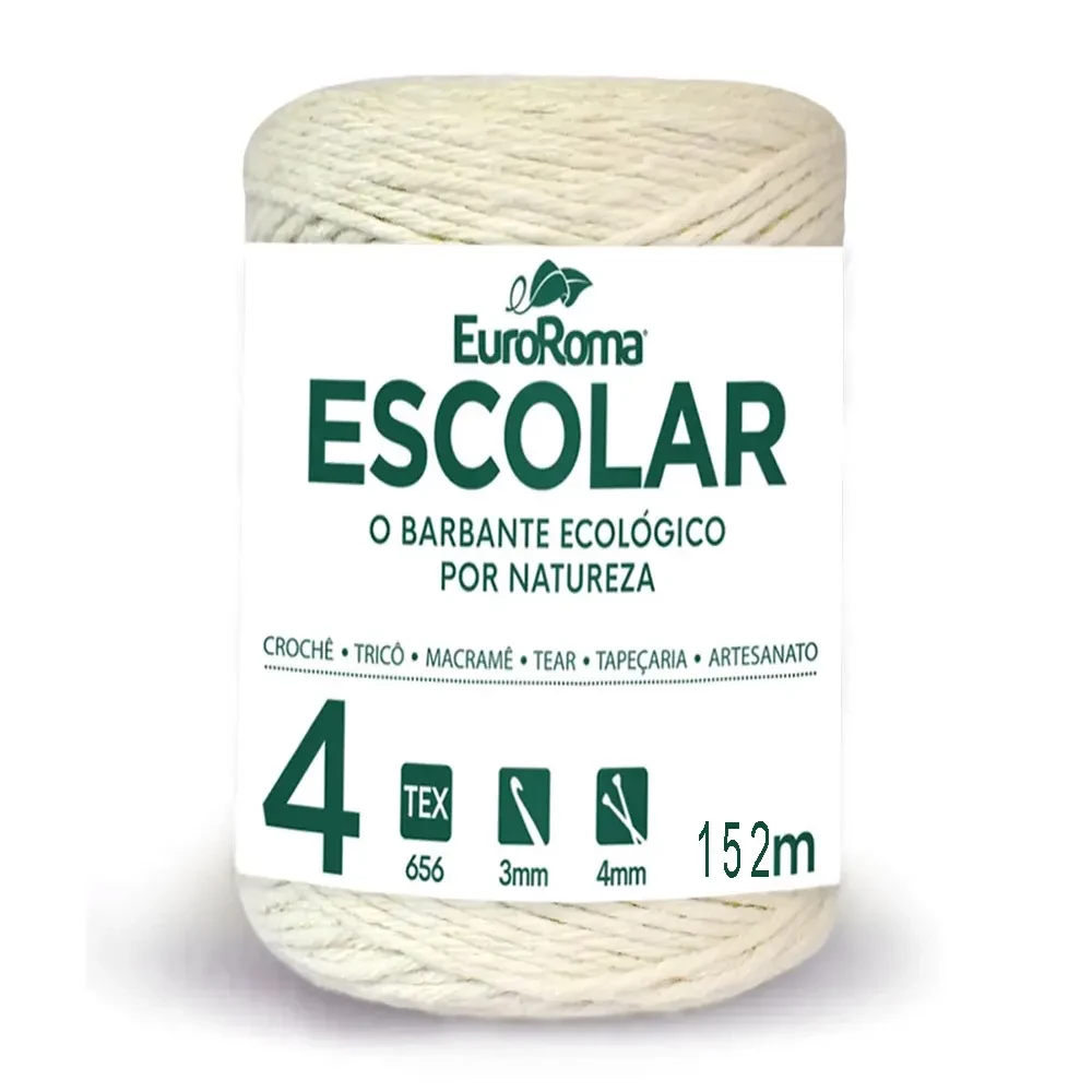 Barbante EuroRoma Escolar fio 4 Cru 100g 152 metros