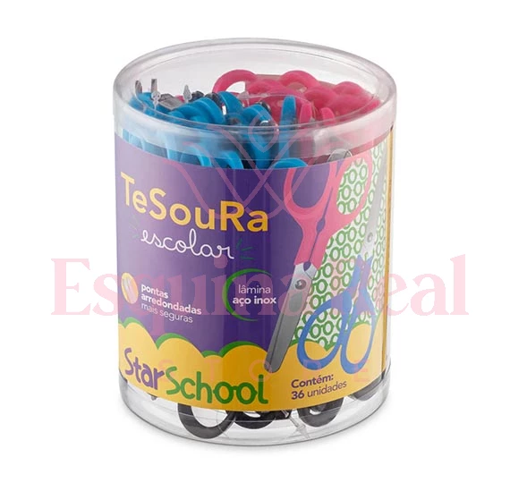 TESOURA ESCOLAR 12CM CORES SORTIDAS STARSCHOOL