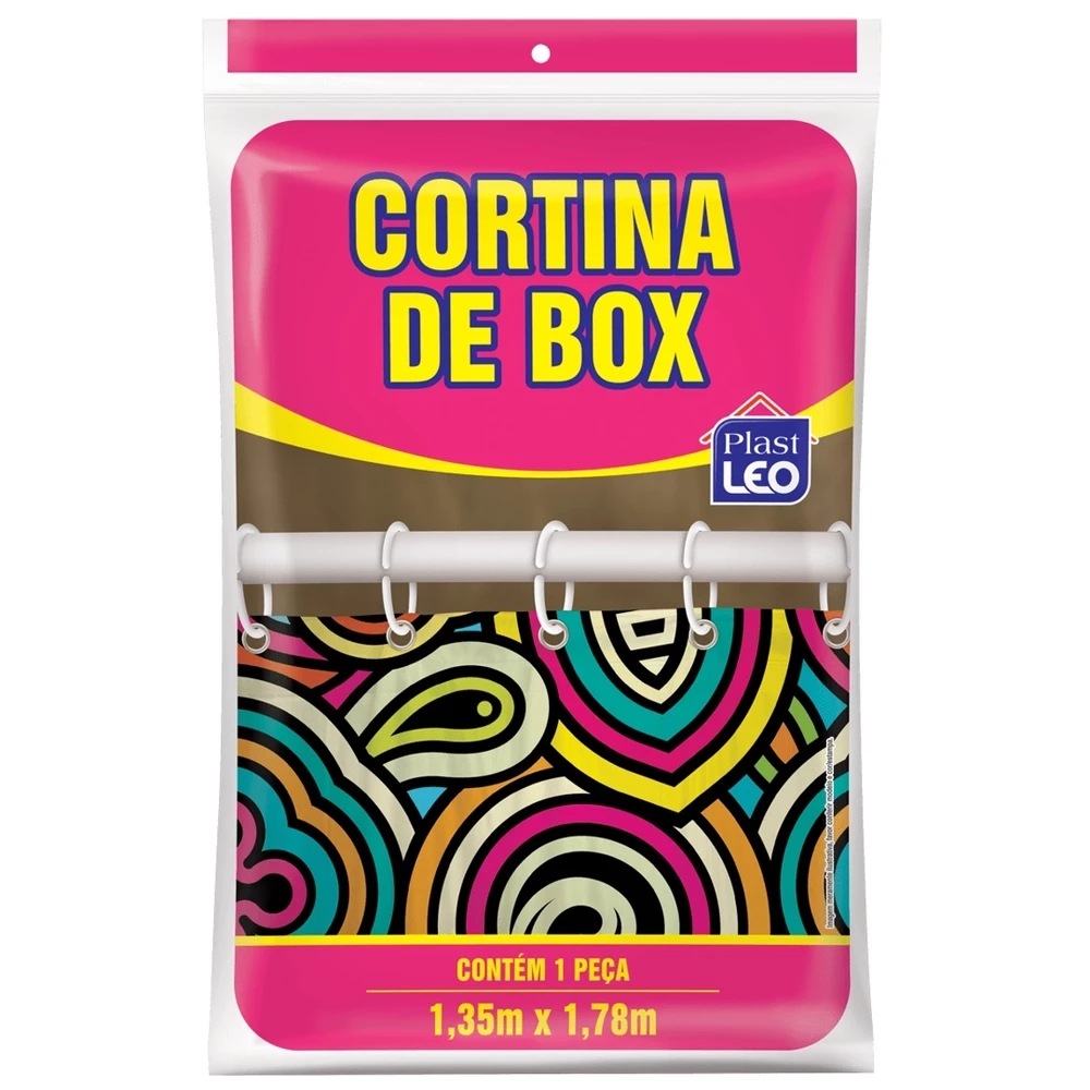 Cortina para Box 1,35 cm X1,78 cm Estampada