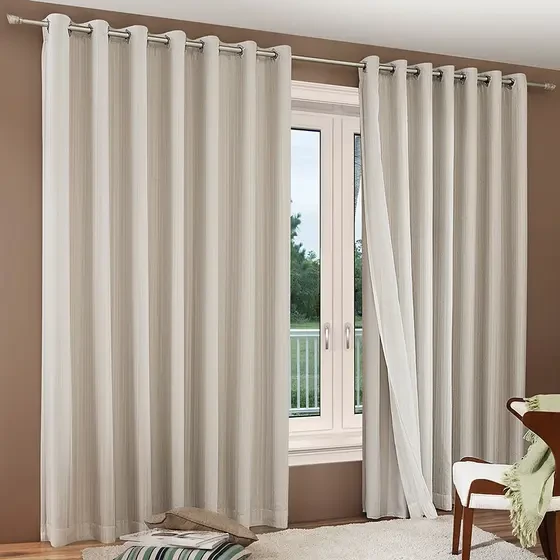 Cortina Voil Com Corta Luz 3,00m X 2,50m Branco Adomes