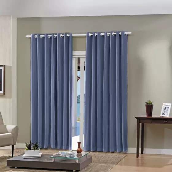 Cortina Pratika Voil e Corta luz 2,60m x 1,70m Lisa Adomes