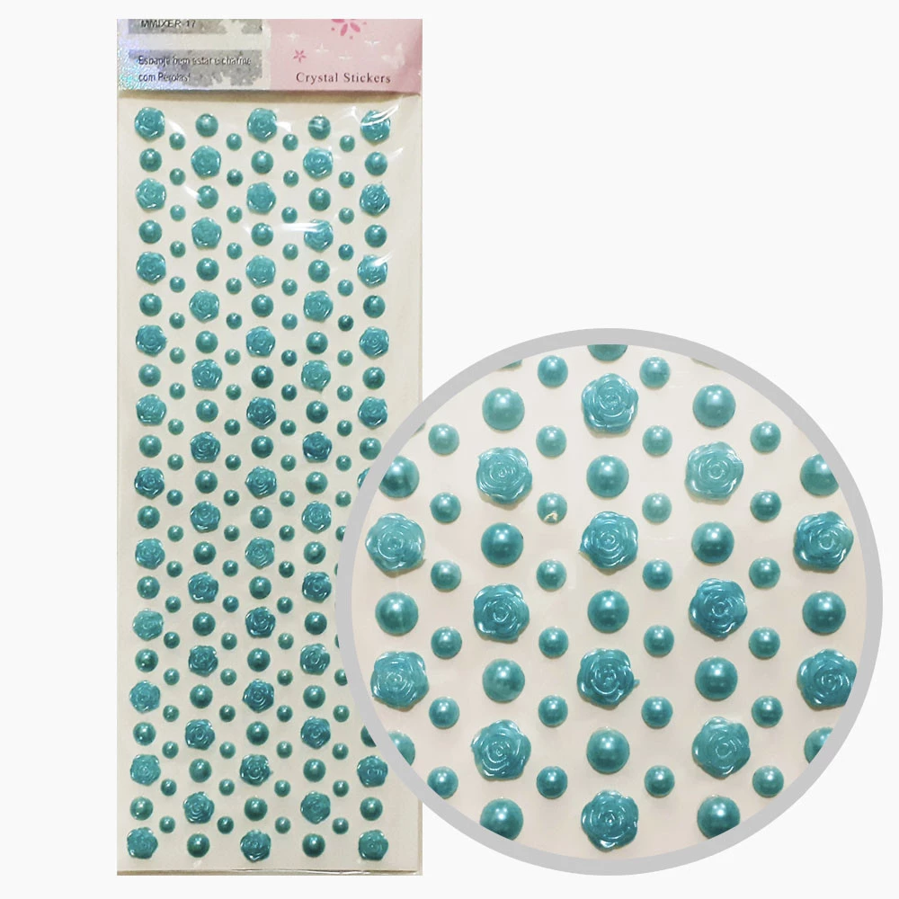 Cartela de Perola e Flor Verde MMixer cor 98