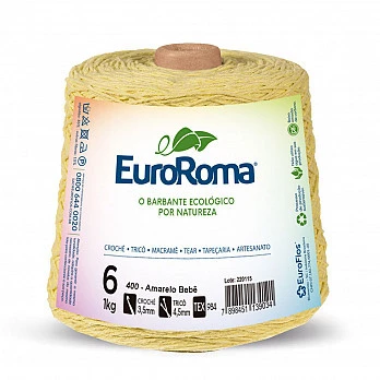 Barbante EuroRoma 4/6 1Kg - Amarelo Bebê 400