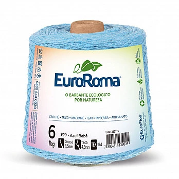 Barbante EuroRoma 4/6 1Kg - Azul Bebê 900