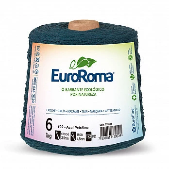 Barbante EuroRoma 4/6 1Kg - Azul Petróleo 902