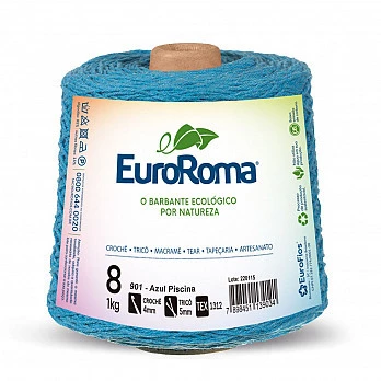 Barbante EuroRoma 4/8 1Kg - Azul Piscina 901