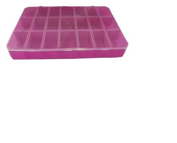 Estojo Retan 21 divisorias base Pink tampaTransparente