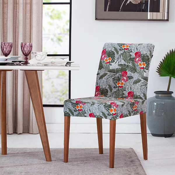 Capa para Cadeira de Malha Estampada Tropical