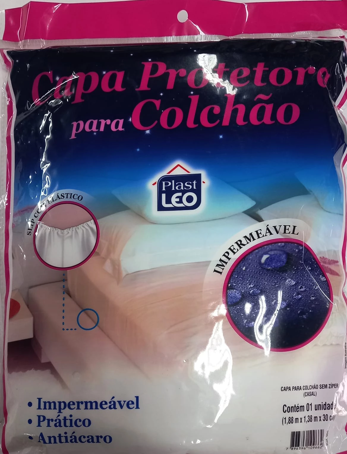 Capa Protetora Para Colchão Casal Impermeável 1,88Mx1,38M X30Cm