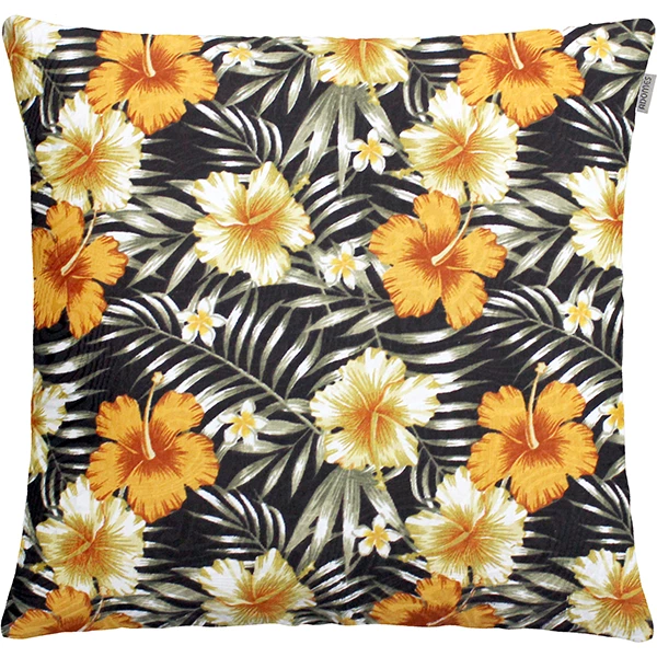 Capa para Almofada Jacquard Tropical 45cm X 45cm Hibiscos