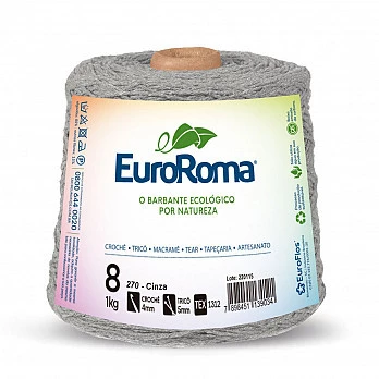 Barbante EuroRoma 4/8 1Kg - Cinza 270