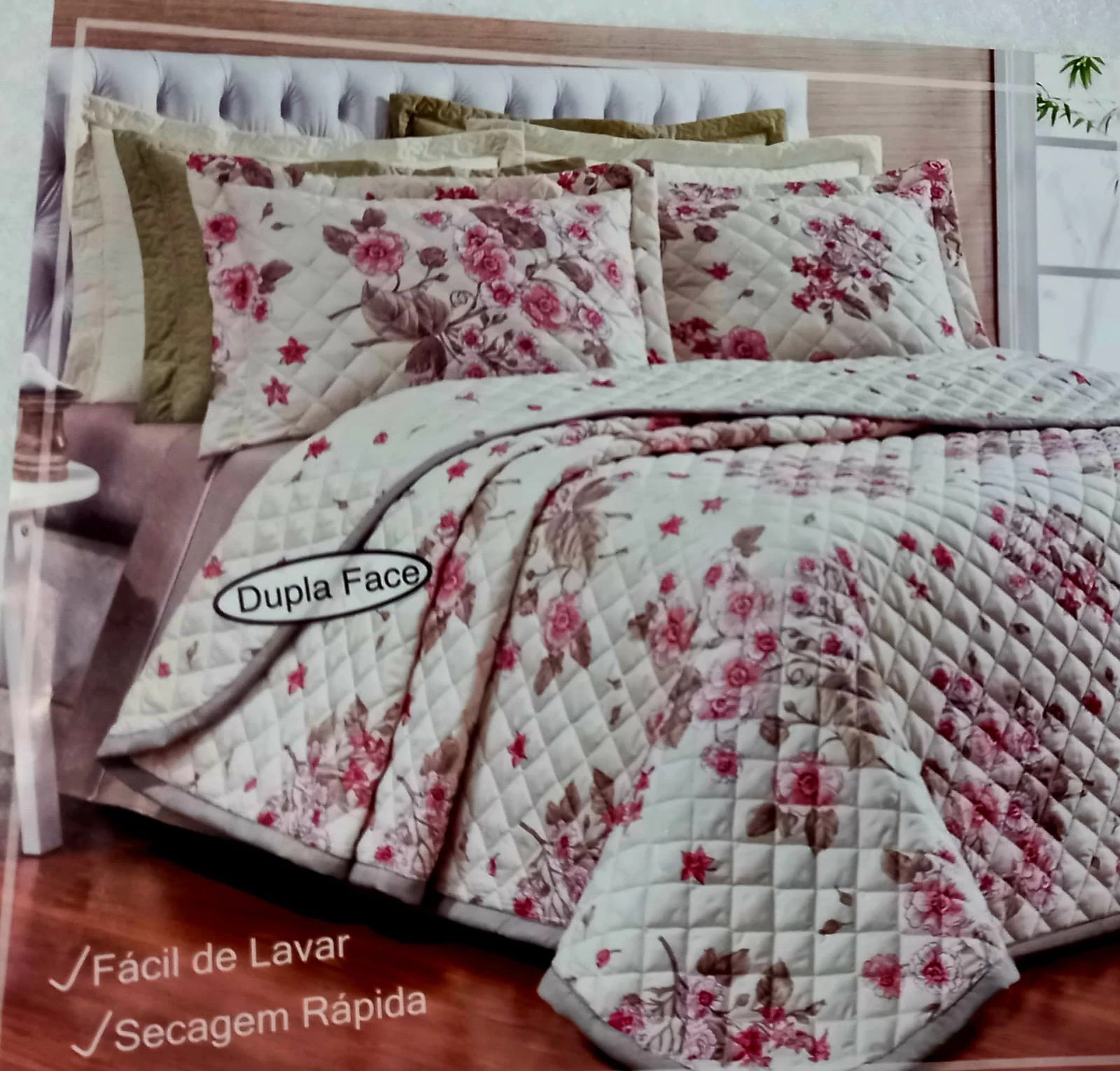 Cobre Leito Casal Queen Geranio
