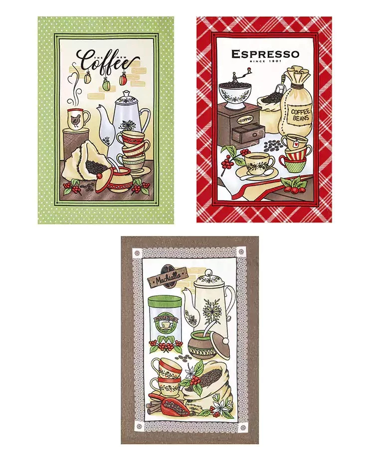 Pano de Copa Felpudo Prata Estampado Coffee Marca Dohler