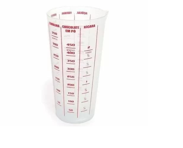 Copo Plástico Graduado 450ML Vermelho