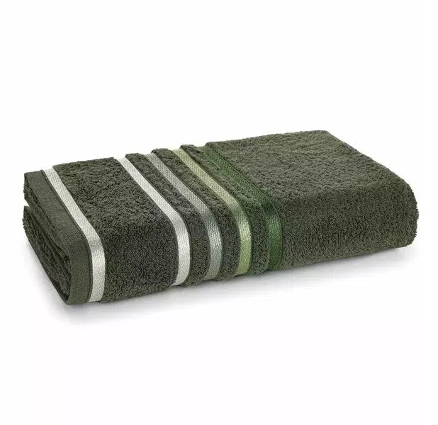 Toalha De Banho Lumina Karsten Cor Verde Listra Verde 4091/8