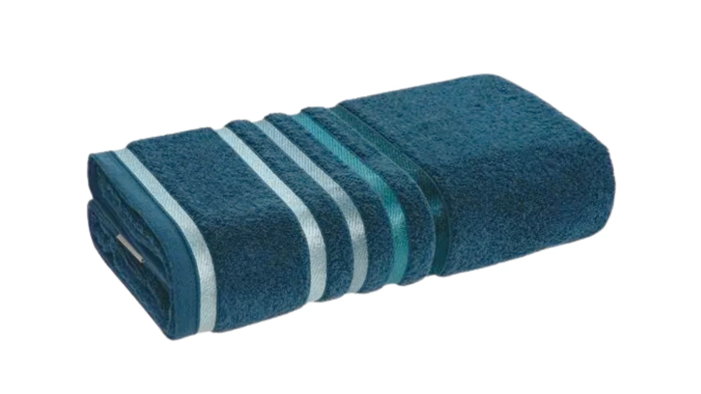 Toalha de Rosto Azul Báltico Listra Verde Petroleo cor 30203 ref 3675442 Lumina