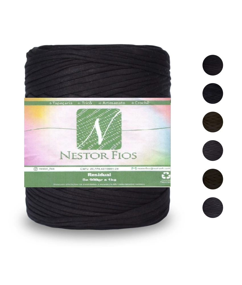 Fio de Malha Preto 1 kg Nestor