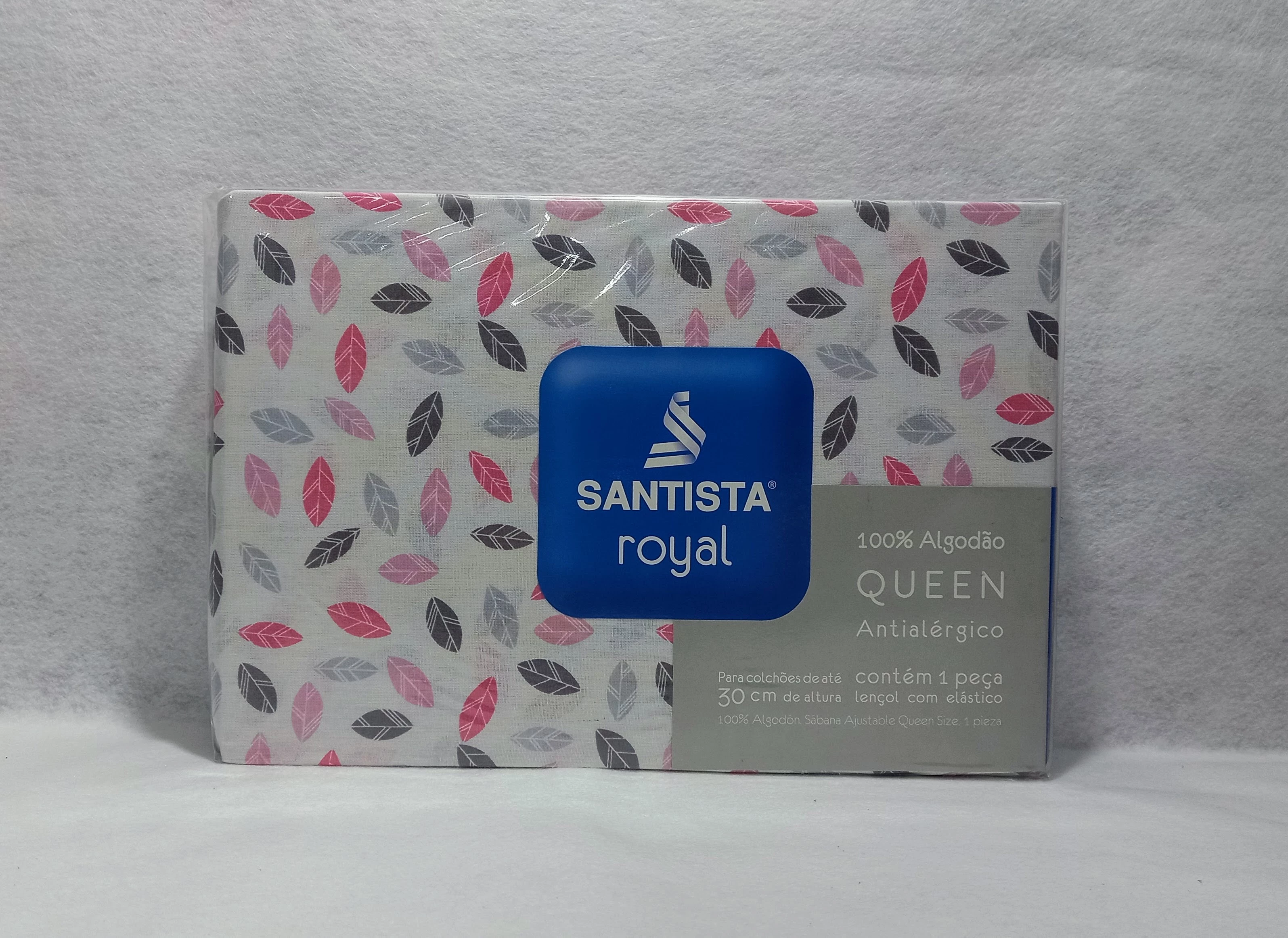 Lençol Queen Santista Royal Plus Estampado Rosa